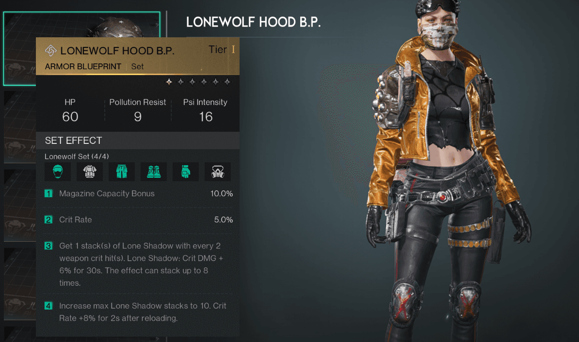 A screenshot of the Lonewolf Set in the game.